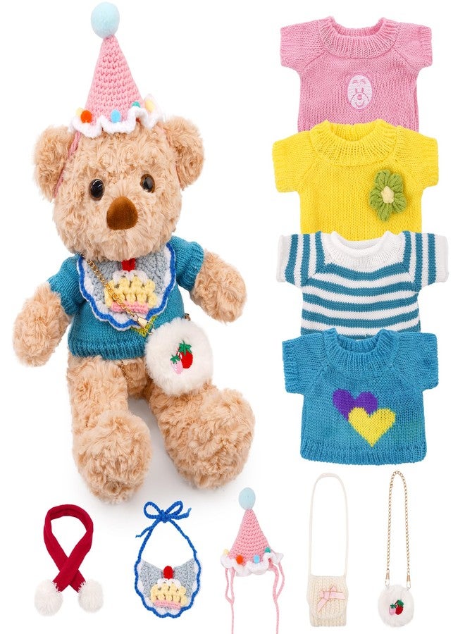 JIZWPOOM 10 Pcs Bear Clothes Outfit, Bear Stuffed Animal Toy Plush with Clothing Sweater Cute Bag, Fit 14-18 Inches Bears Stuffed Clothes Dolls Stuffed Toys Birthday Gift for Kids Girls Boys - Image 1